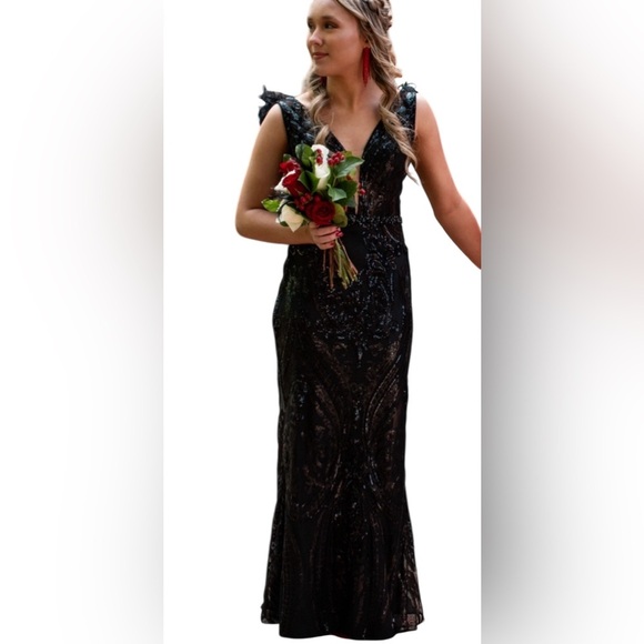 Jovani 3180 Prom Dress Womens Size 2 Black Sequin...